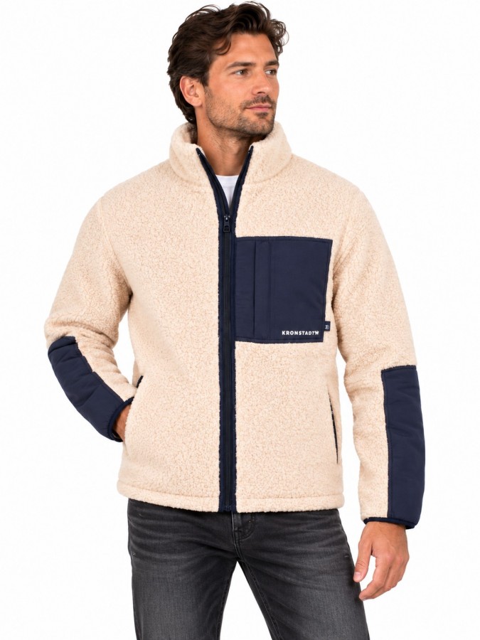Afbeelding van KS55001 Steele Teddy White Pepper - Heren Overshirt  / Jasje - Kronstadt